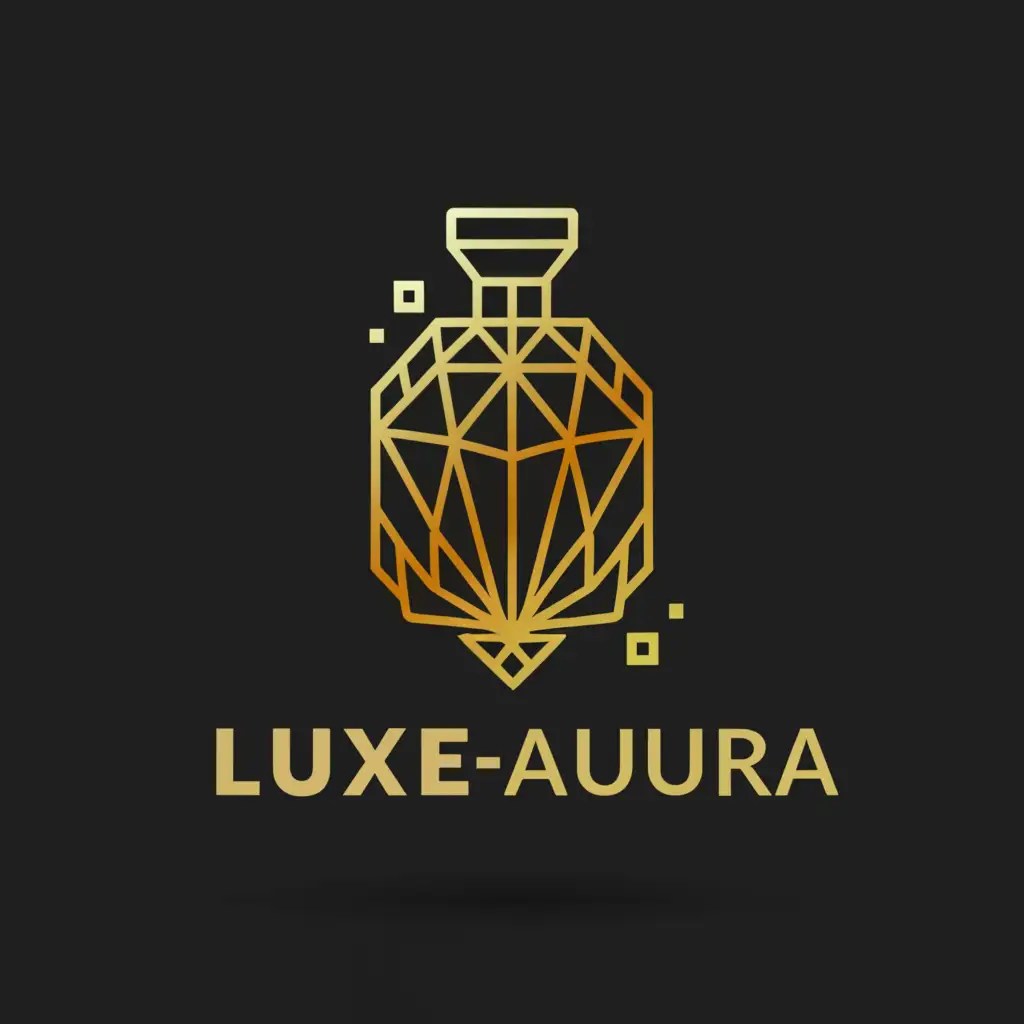 LOGO Design For LuxeAura Elegant Text with Luxury Perfume Brand Theme