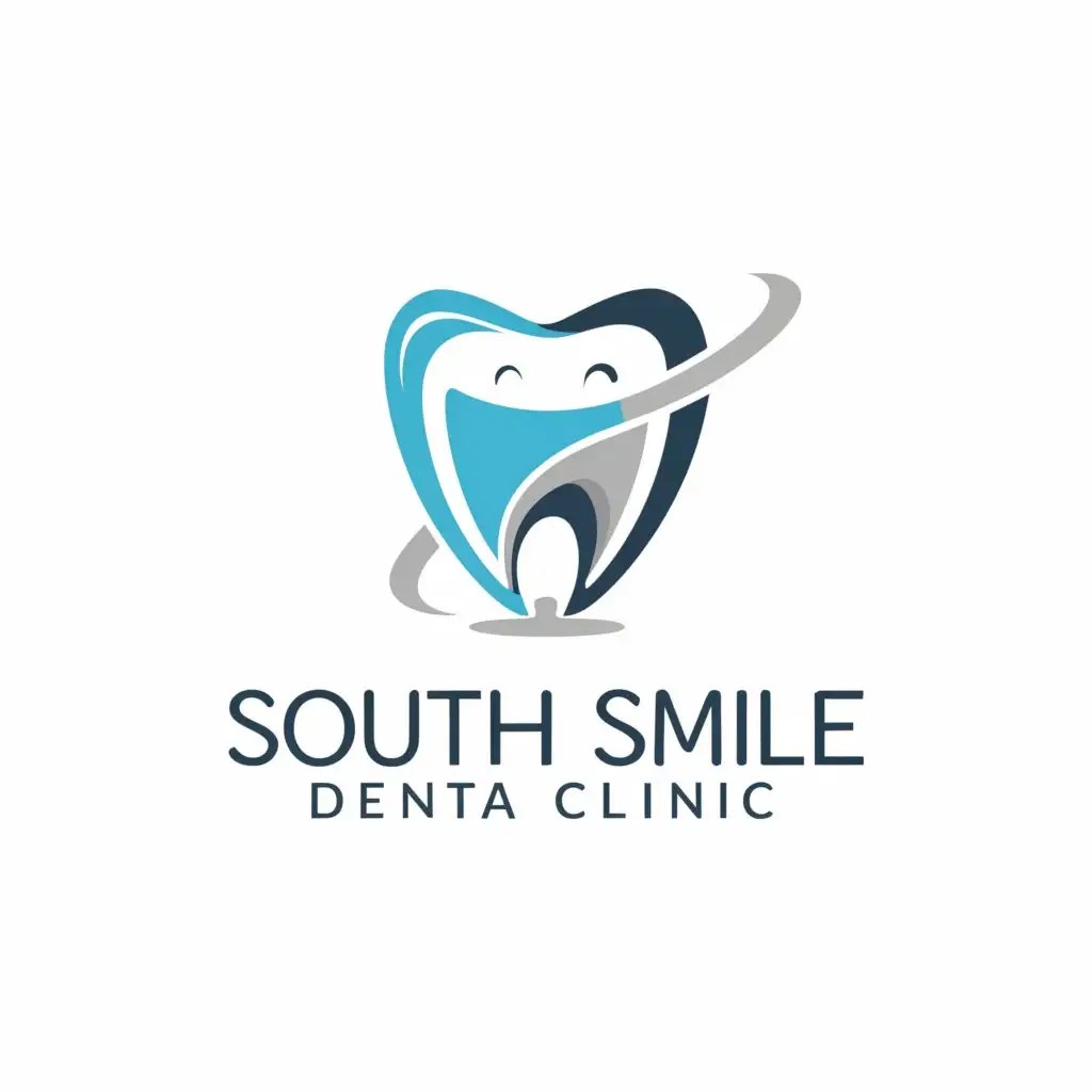 LOGO Design for South Smile Dental Clinic Tooth Symbol with Clear