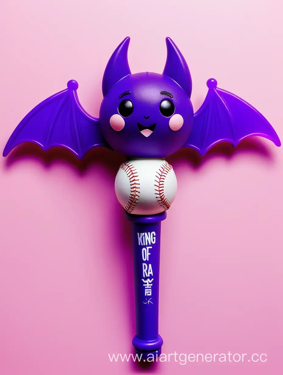 KPop Royalty Purple Bat Lightstick with Prince and Princess Baseball