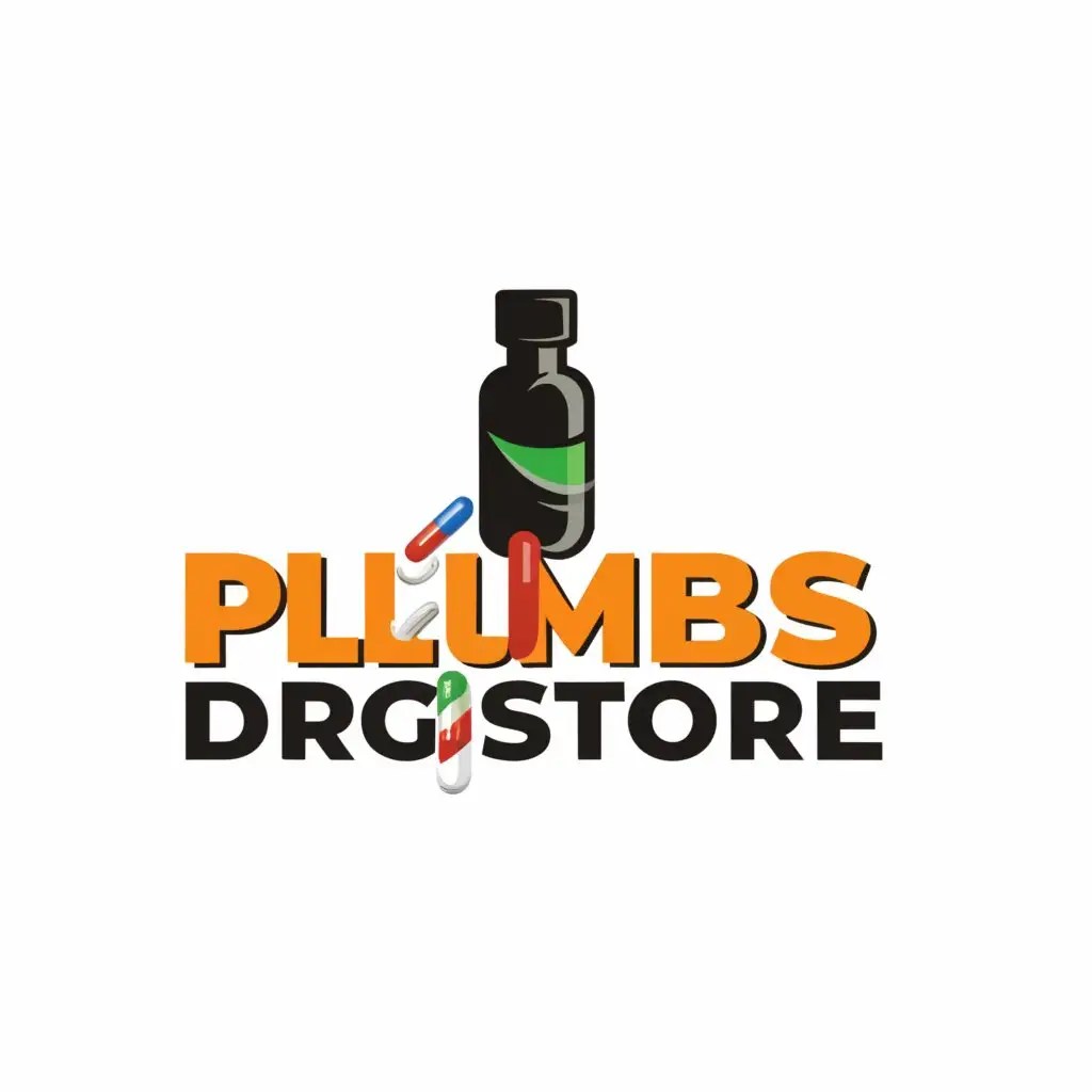 LOGO Design for Plumbs Drug Store Modern Typography with a Clear Drug