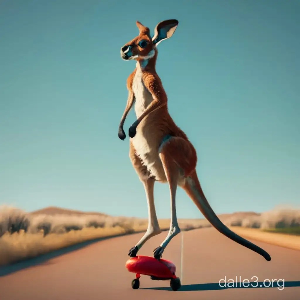 Amazing Photo Realistic Kangaroo Performing Acrobatics on a Pogo Stick