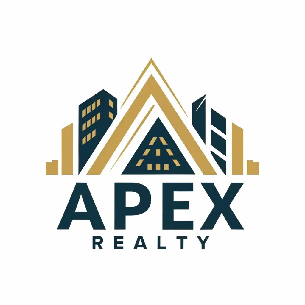 LOGO Design For Apex Realty Modern Real Estate Symbol with Landscapes