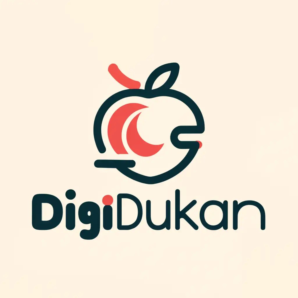 LOGO Design for DigiDukan Modern Apple Symbolizes Digital Education