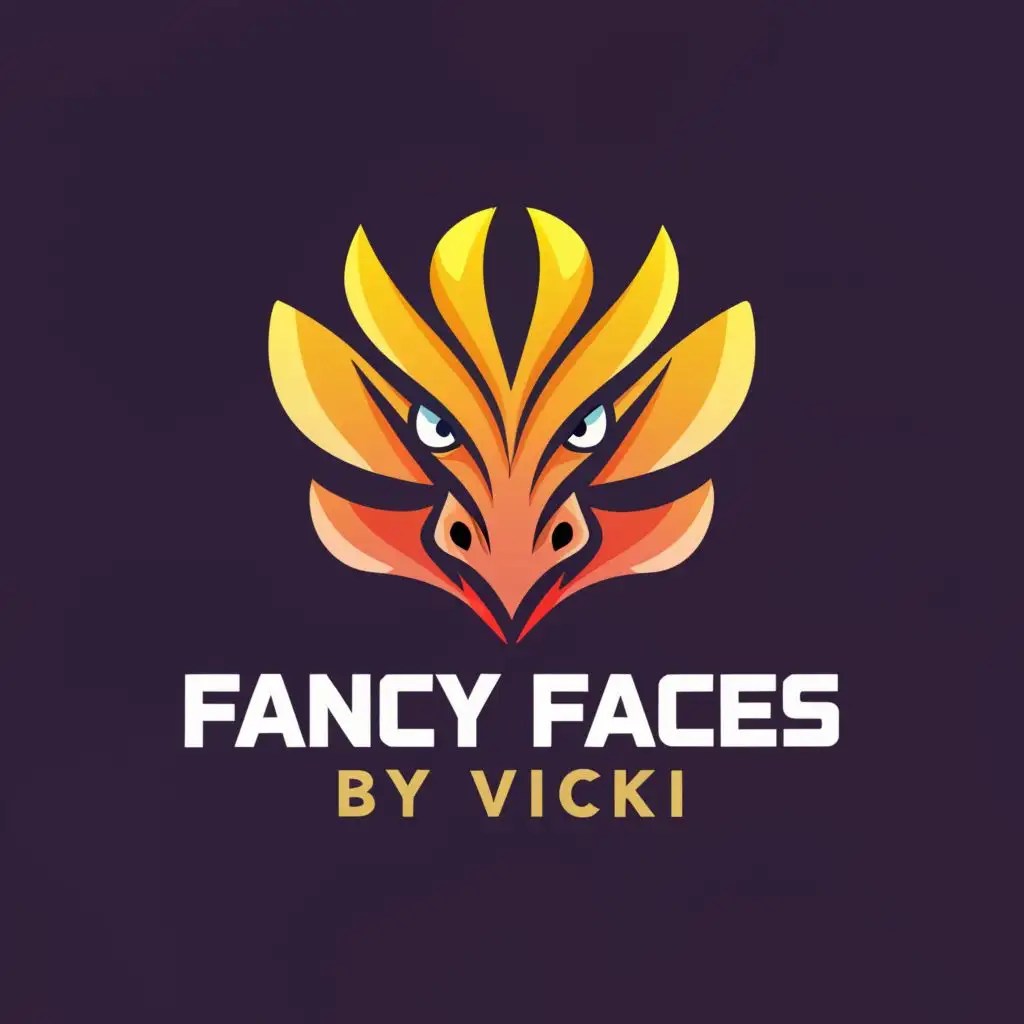 LOGO Design for Fancy Faces by Vicki Enticing Dragon Emblem in a Clear