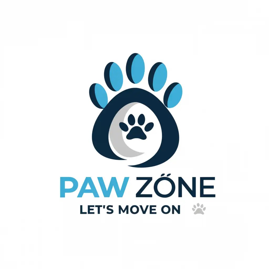 Logo Design for Paw Zone Modern Typography with Clear Background AI