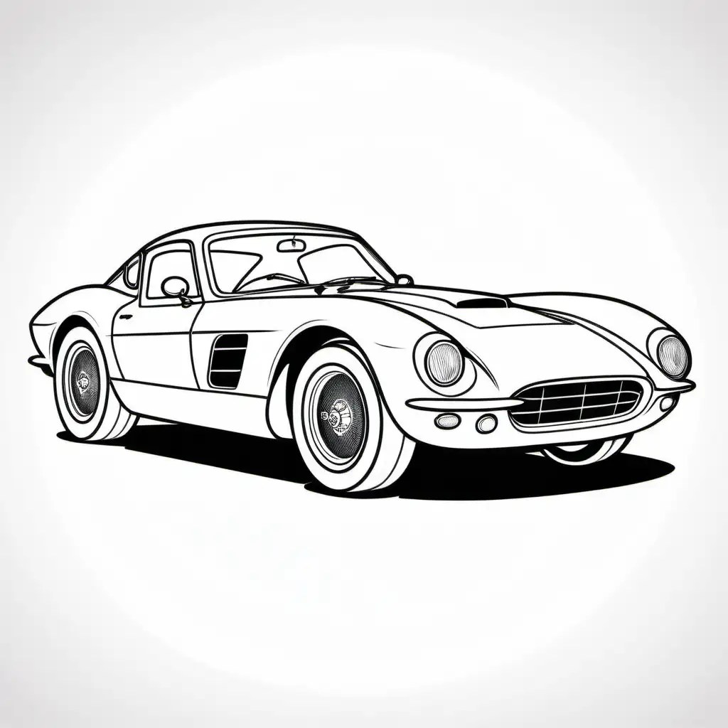 Vintage Sports Car Coloring Page Classic Retro Automobile Sketch MUSE AI