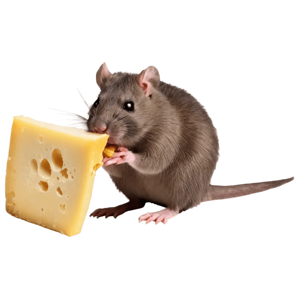 Adorable Rat Enjoying Cheese A HighQuality PNG Image PNG Prompt