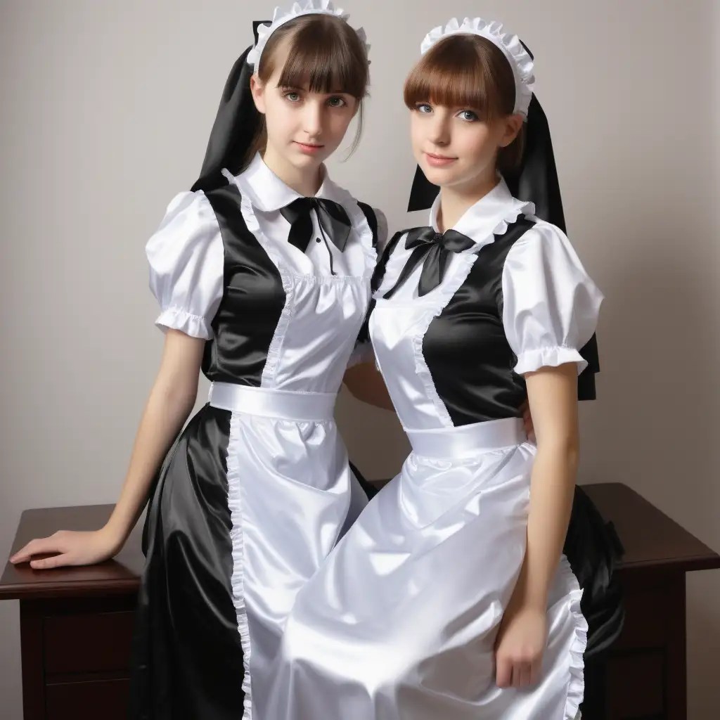 Elegant Satin Maid Uniform Fashion for Girls MUSE AI