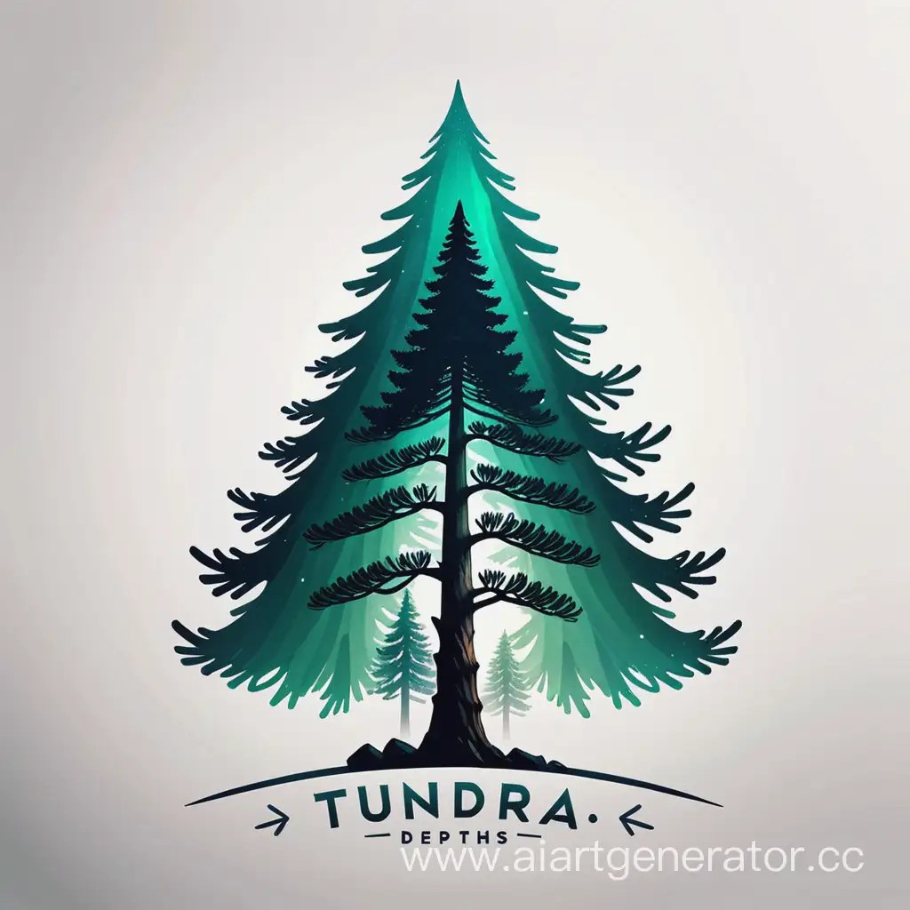 Tundra Depths Pine Tree Company Logo AI Art Generator