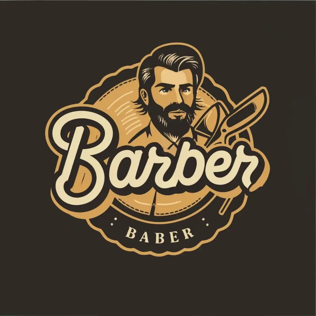 LOGO Design For Barber Bold Typography for a Classic Barber Look AI