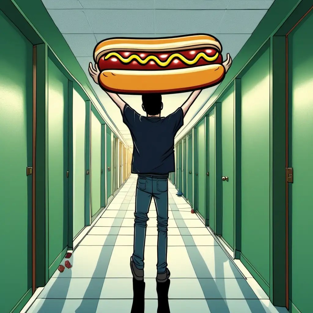 Dynamic Action Energetic Hotdog Throw in Spacious Environment MUSE AI
