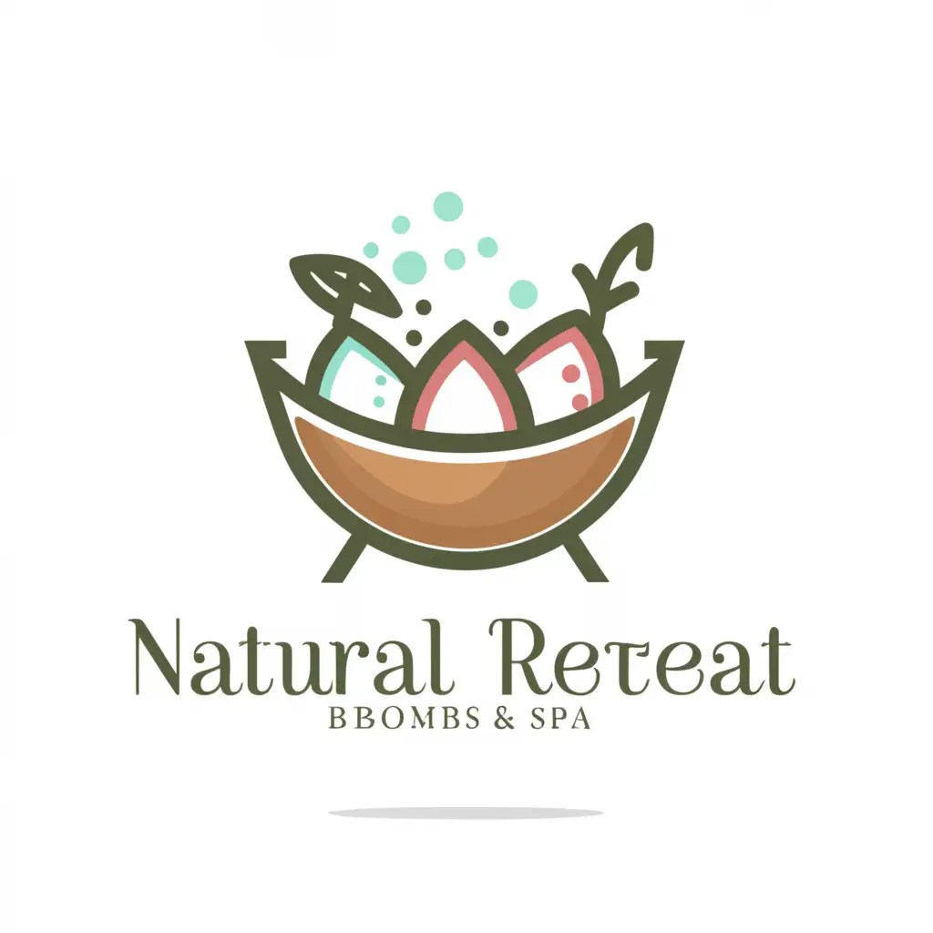 LOGO Design For Natural Retreat Serene Bath and Spa with Relaxation