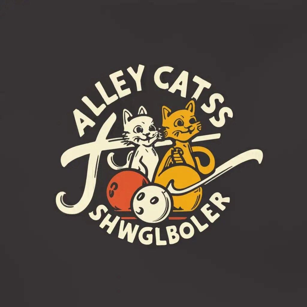 LOGO Design For Alley Cats ShuffleBowler Feline Charm with Urban Flair