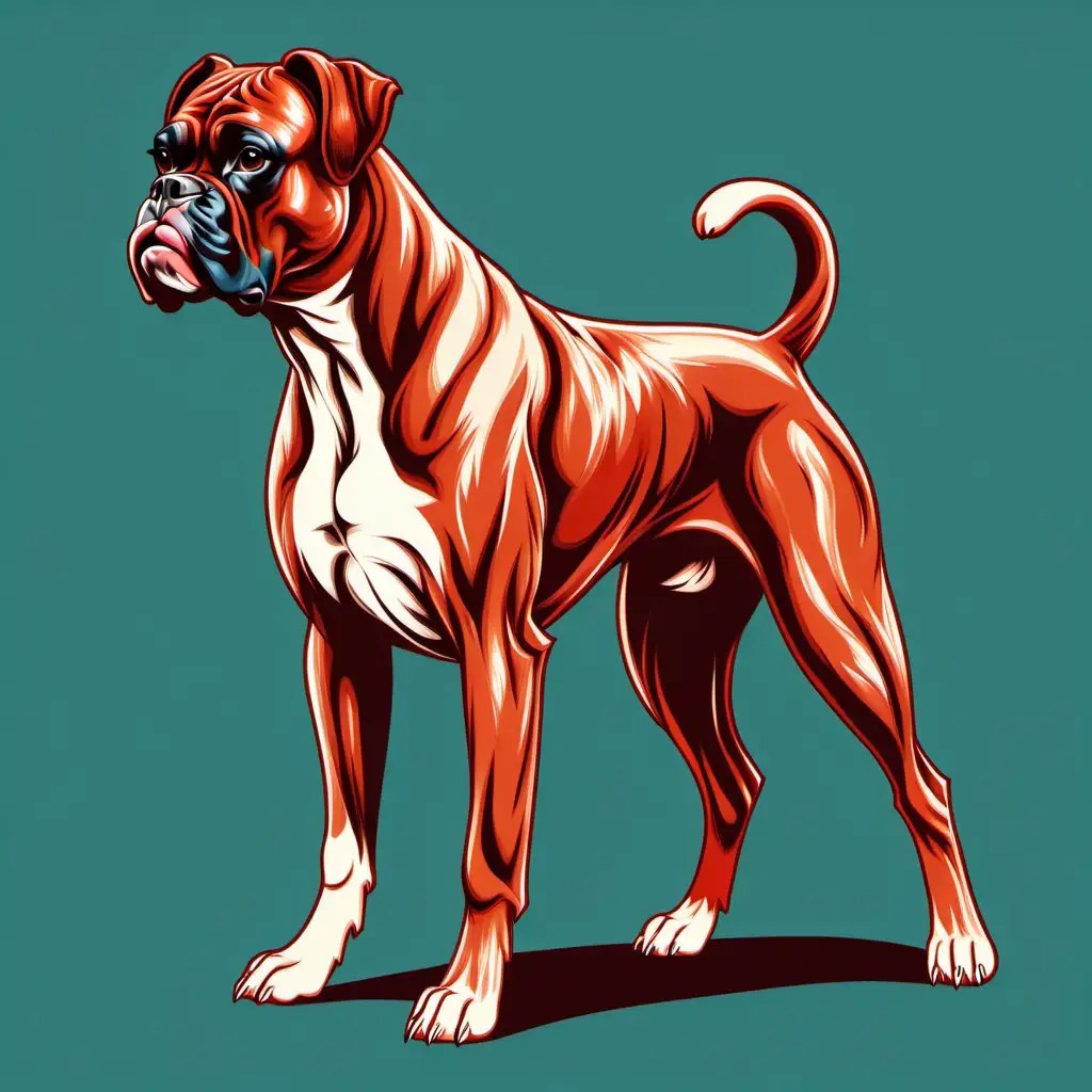 Muscular Boxer Dog Illustrated in Full Body Vector Art MUSE AI