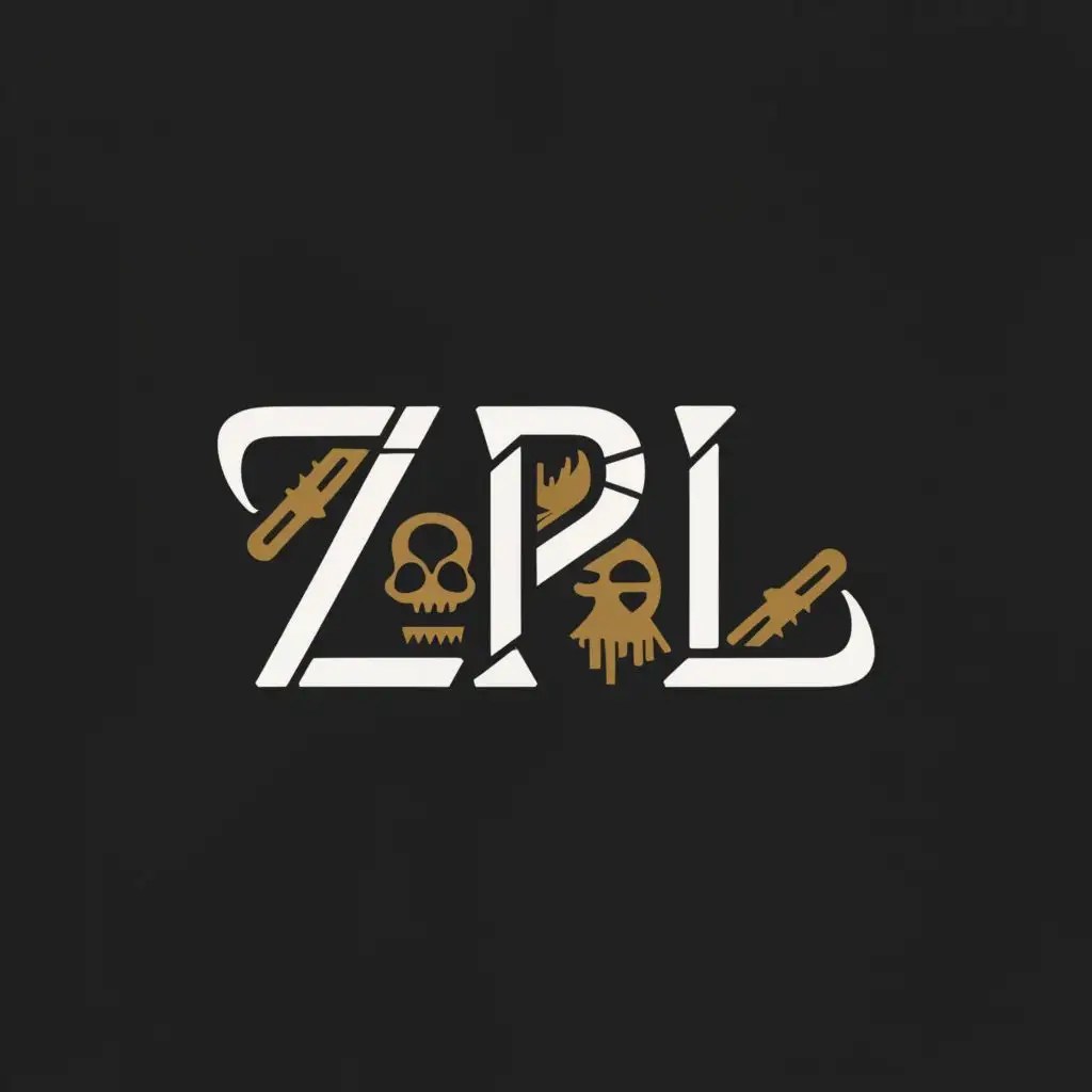 LOGO Design for Zombie Pirate Lawz Minimalistic ZPL Symbol on Clear