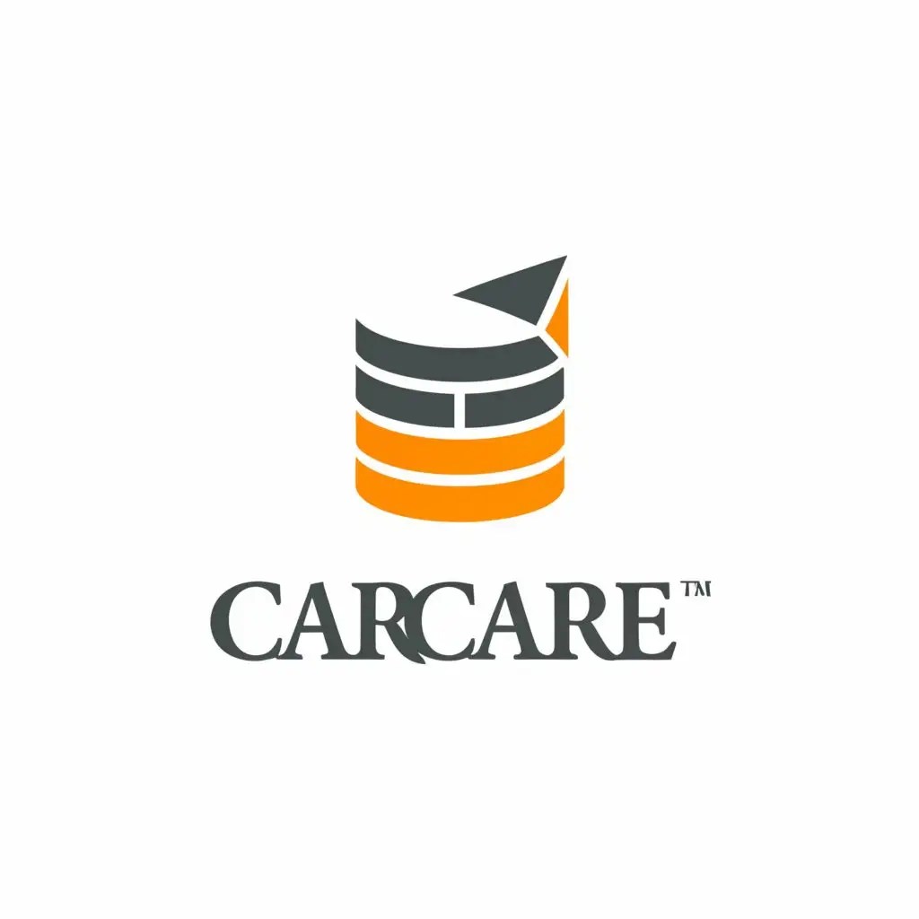 LOGO Design For CARCARE Modern Database Symbol on Clear Background AI