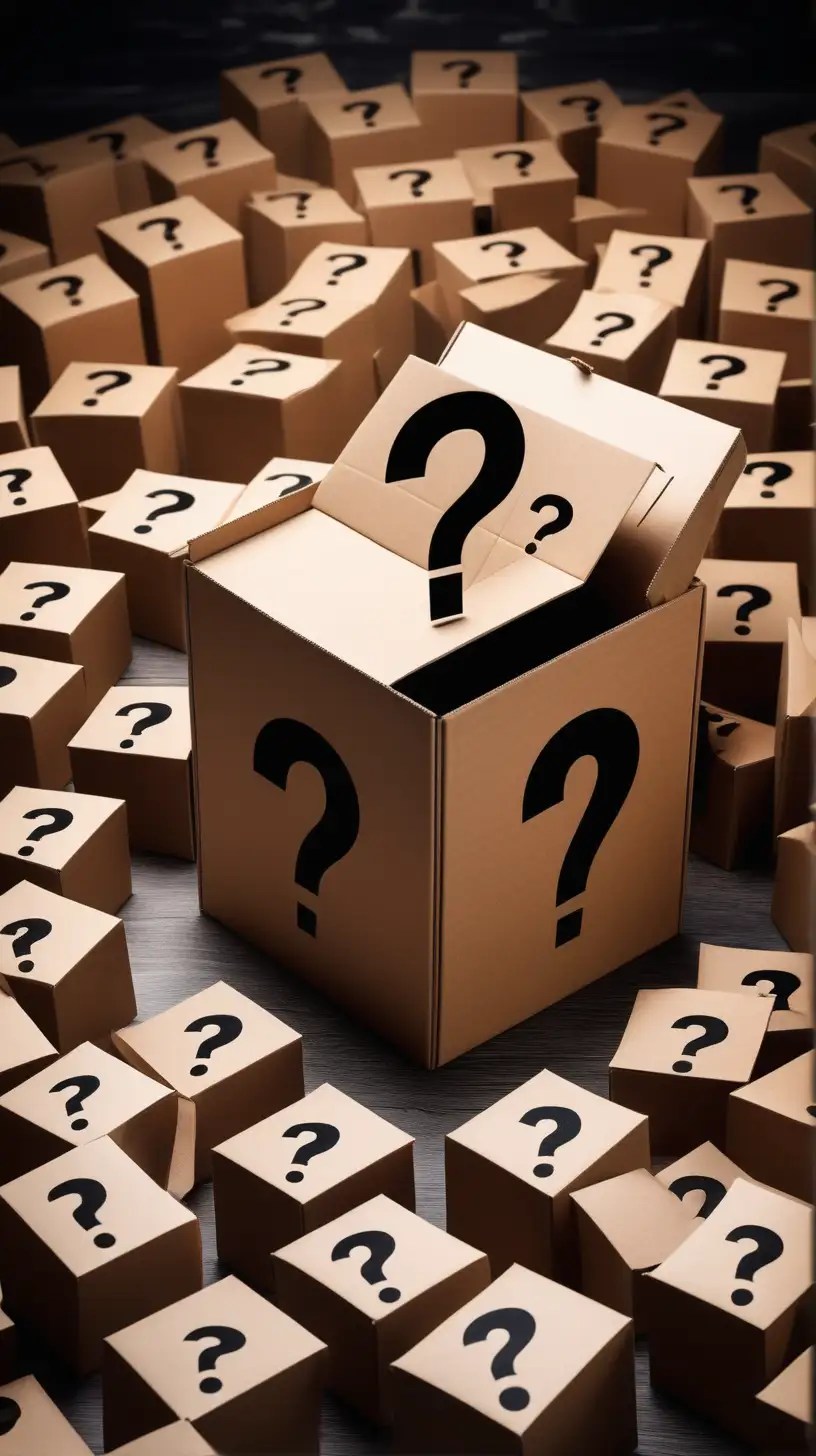 Mysterious Question Mark Box in a Vibrant Urban Setting MUSE AI