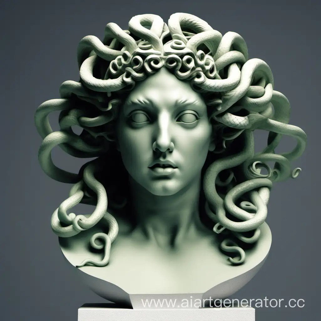 Sculpture of the Enigmatic Greek Goddess Medusa AI Art Generator