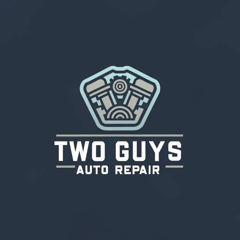 LOGO Design for Two Guys Auto Repair Bold Typography Engine Repair