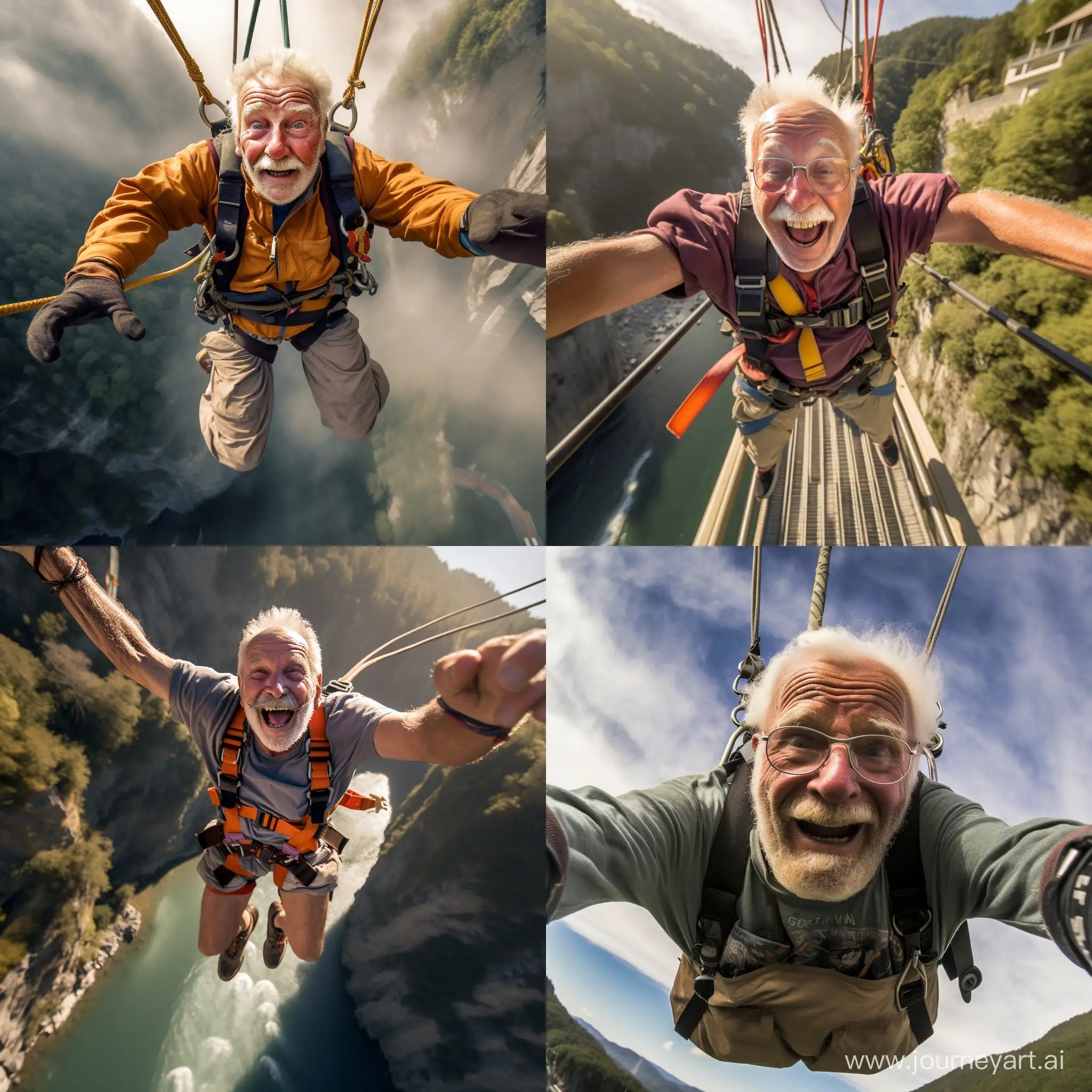 Golden Hour Thrill Exhilarating Bungee Jumping Adventure JourneyArt