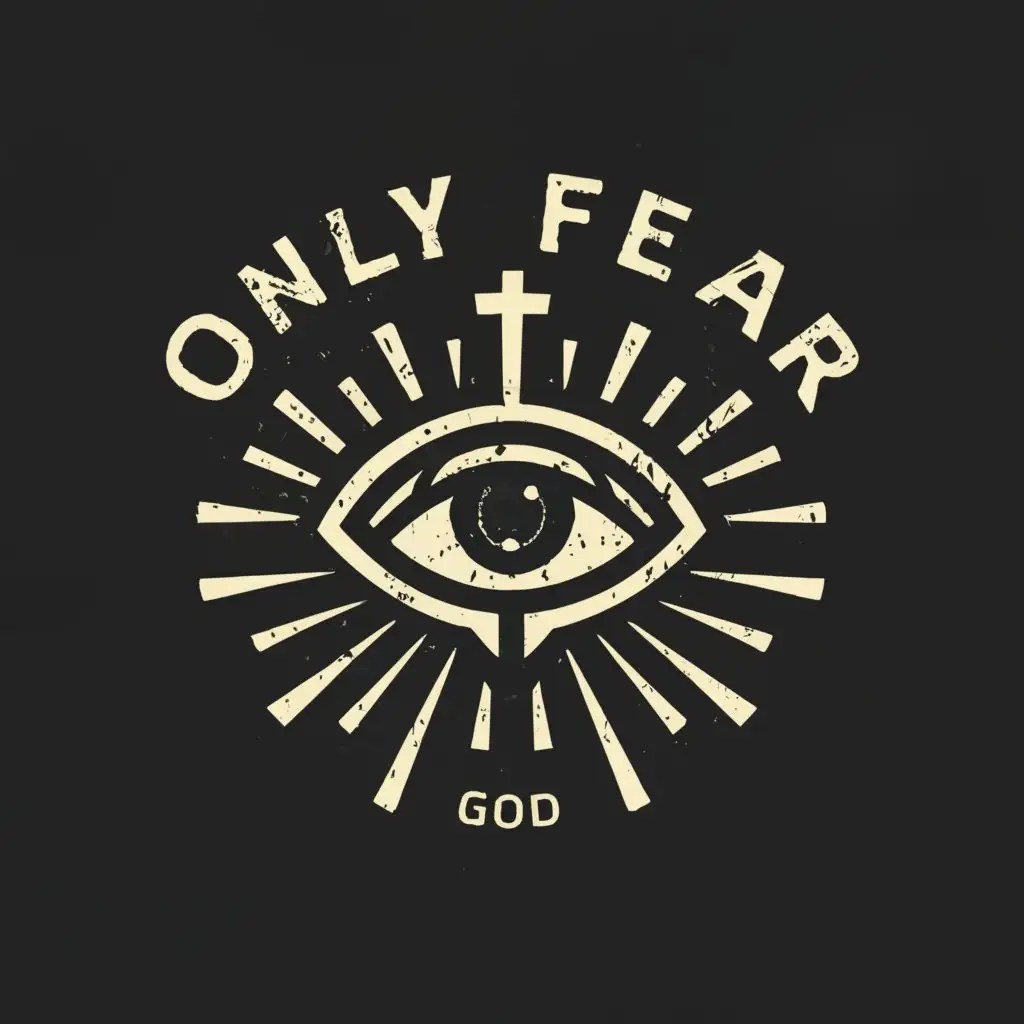 Logo Design for Only Fear God Bold Text with Minimalistic Symbol on