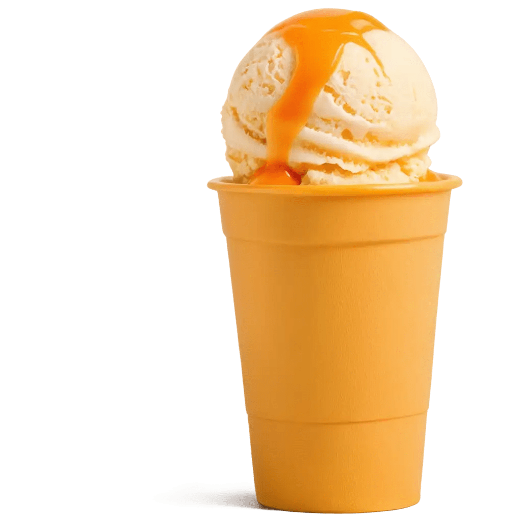 Vibrant Yellow and Orange Ice Cream PNG Delicious Summer Treat in a