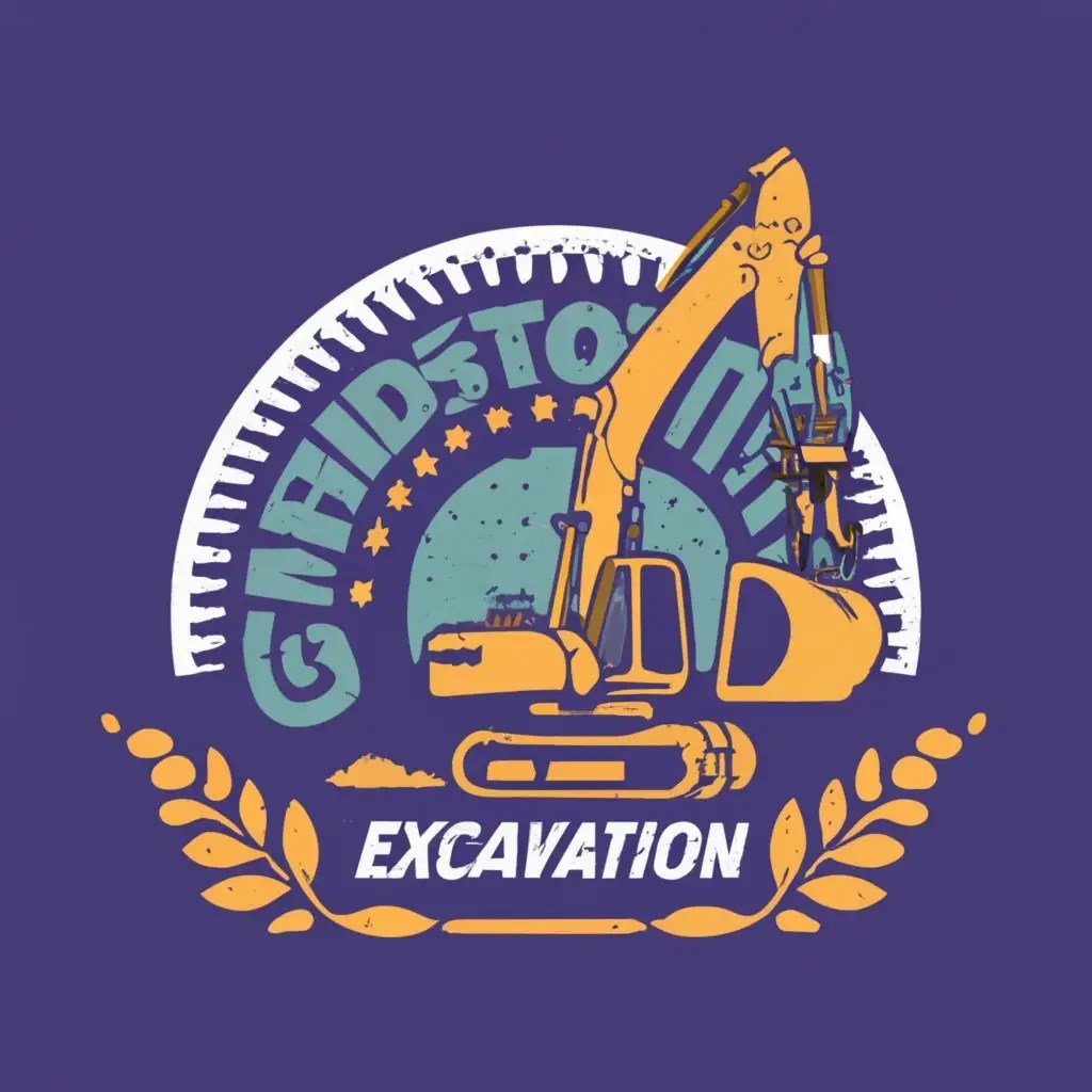 LOGO Design For Grindstone Excavation Heavy Machinery and Precision