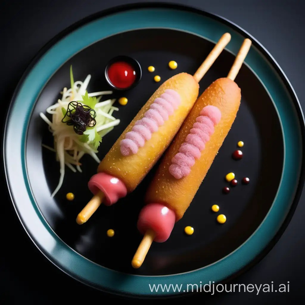 Exquisite JapaneseInspired Corn Dog Transformed into Fine Dining Delight MUSE AI