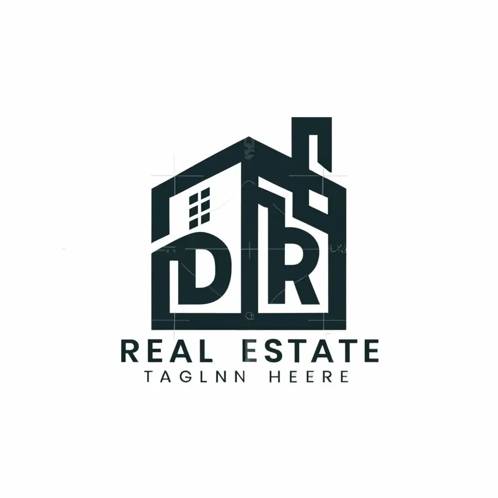 LOGO Design For DR Real Estate Minimalist Symbol with Building and