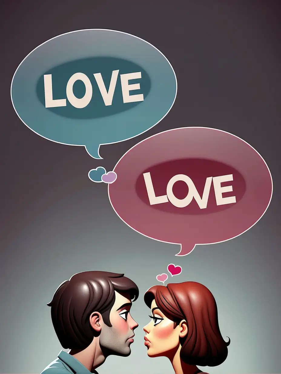 Romantic Love Concept with Empty Thought Bubble and Relationship