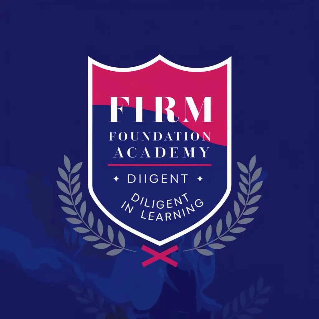 LOGO Design For Firm Foundation Academy Royal Blue Red School Badge