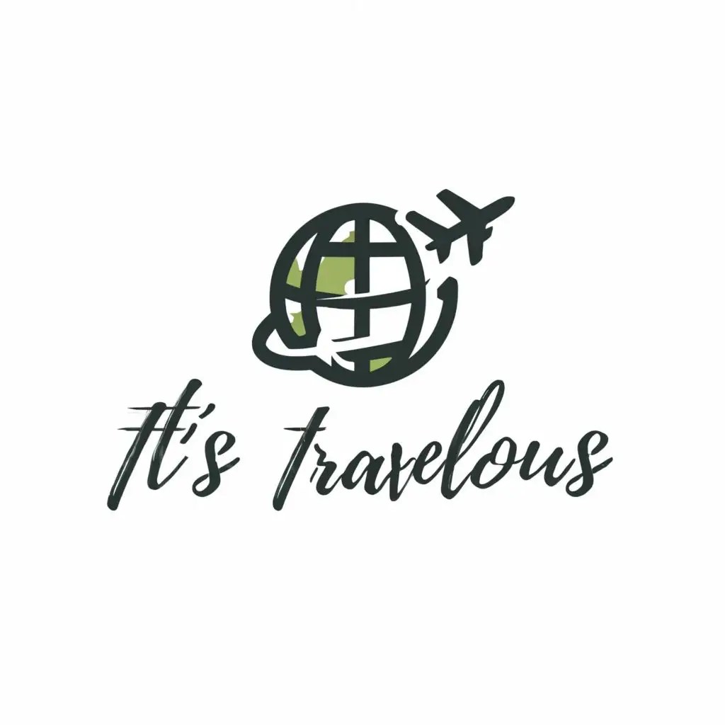 LOGO Design for Travelous Globe Passport and Airplane Symbols on a