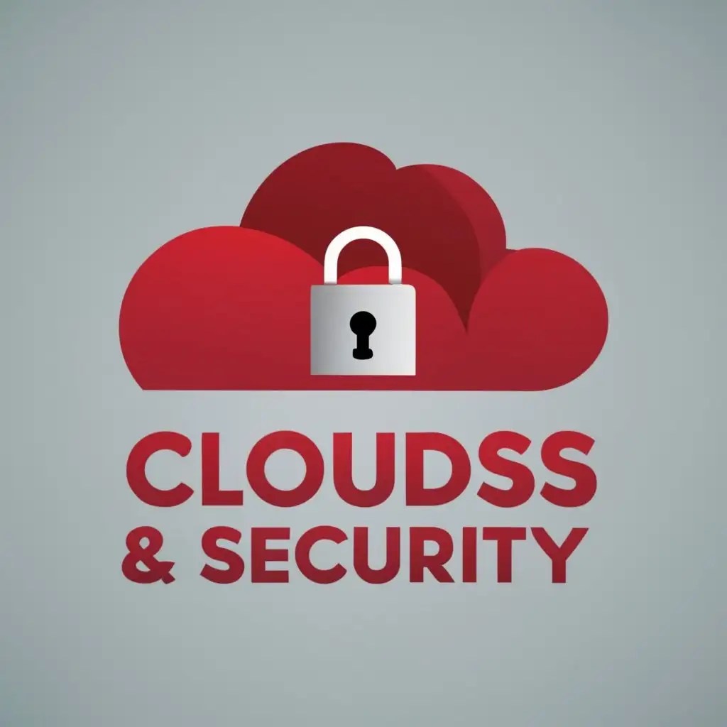 LOGO Design For Cloud Business Security Striking Red Cloud with Padlock