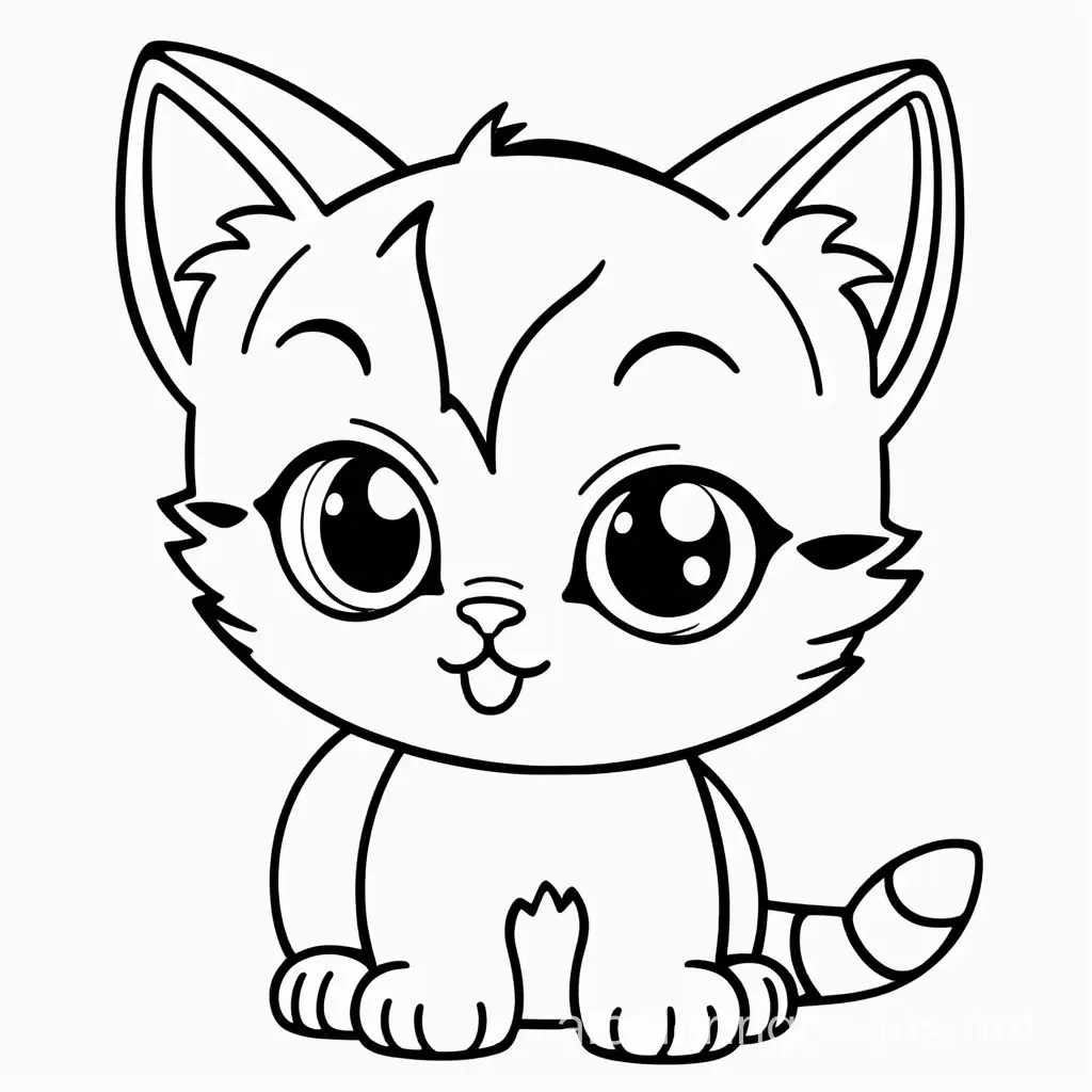 Simple Baby Cat Coloring Page AI Coloring Pages Generator