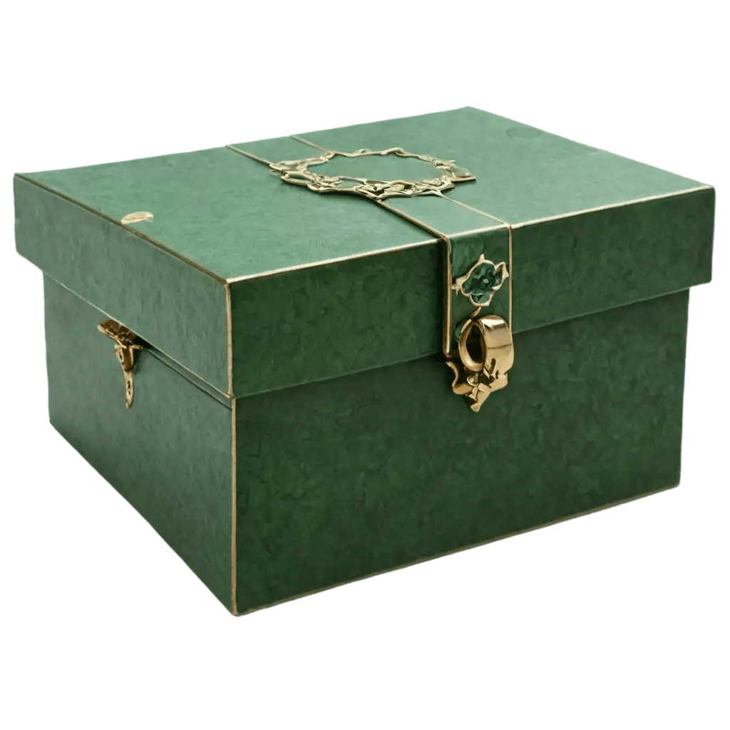 Stunning Pandora Box Design in Greens HighQuality PNG Image PNG Prompt
