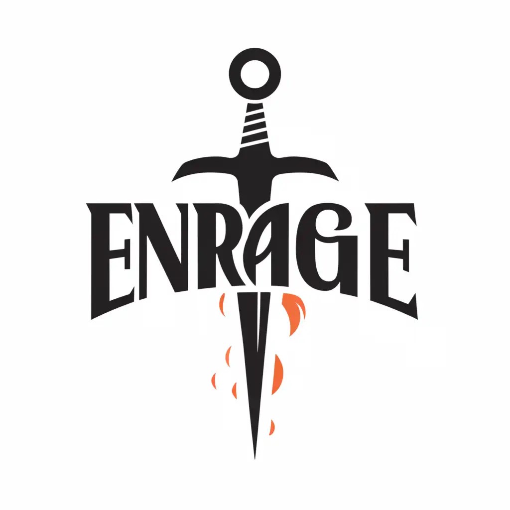 LOGO Design For Enrage Bold Sword Emblem on Clean Background AI Logo Maker