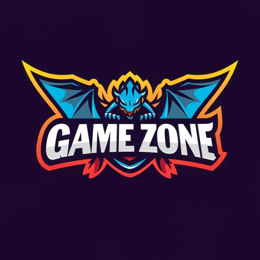LOGO Design for Game Zone Dragon Symbol on Clear Background AI Logo Maker