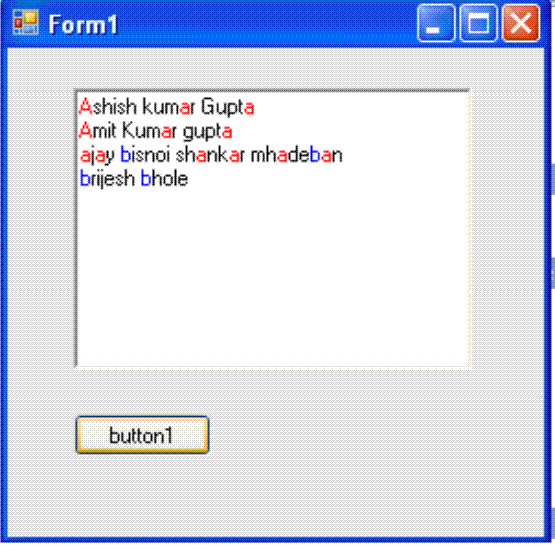How to Change the Color of Specific Word in Richtextbox using C