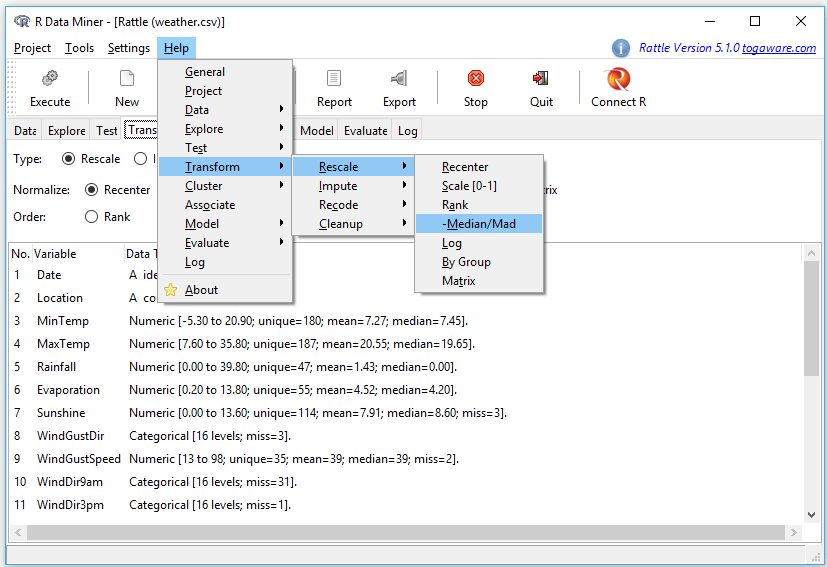 rattle machine learning