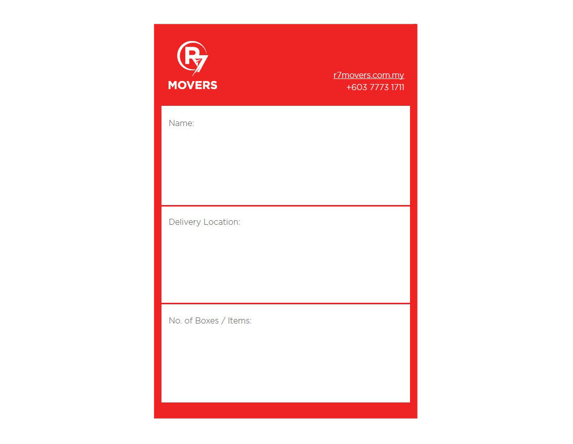 Sticker Labels (10 Pack) R7 International Your Trusted Moving