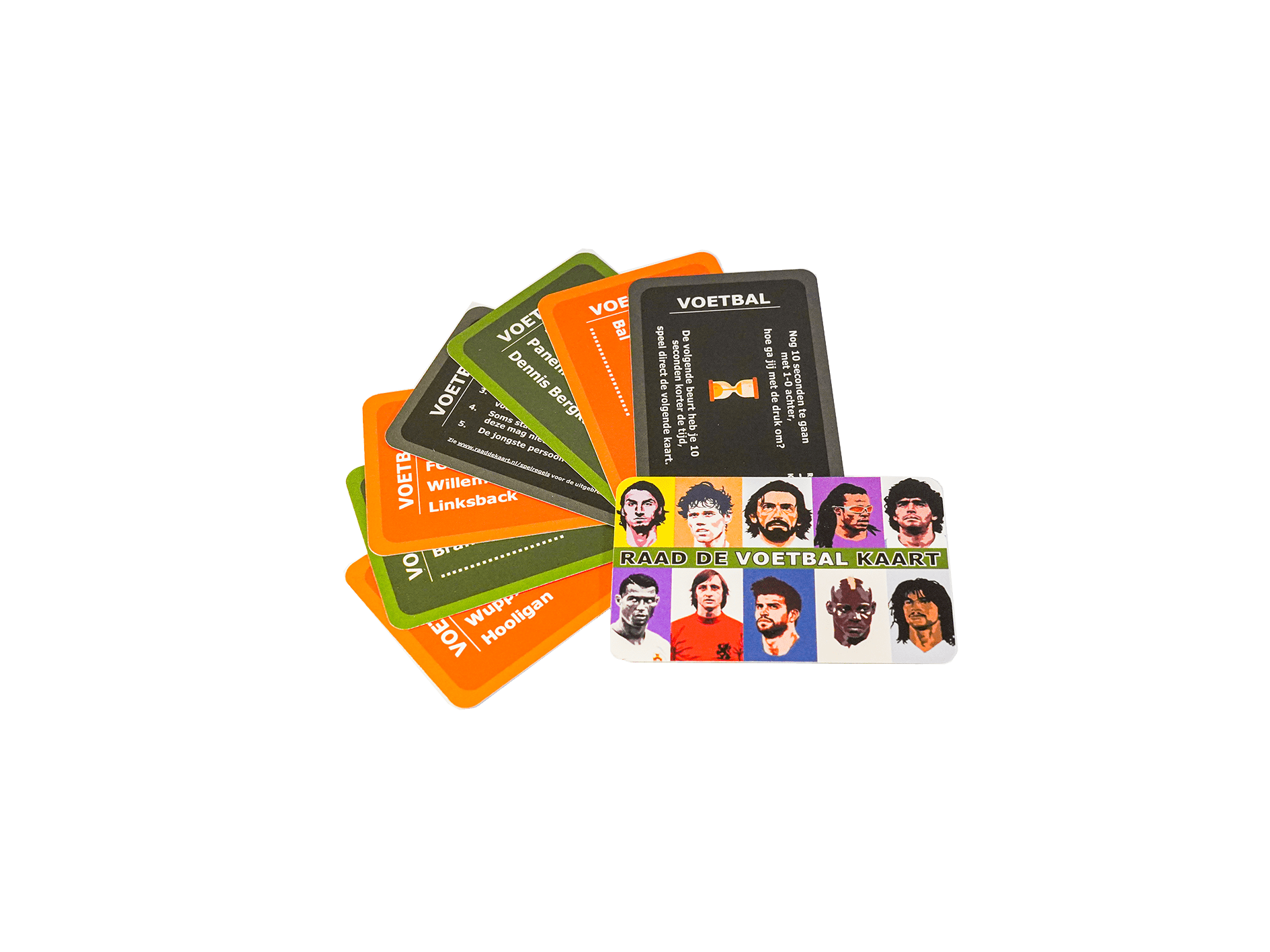 Het Voetbal Kaartspel Met Zandloper - Raad De Kaart