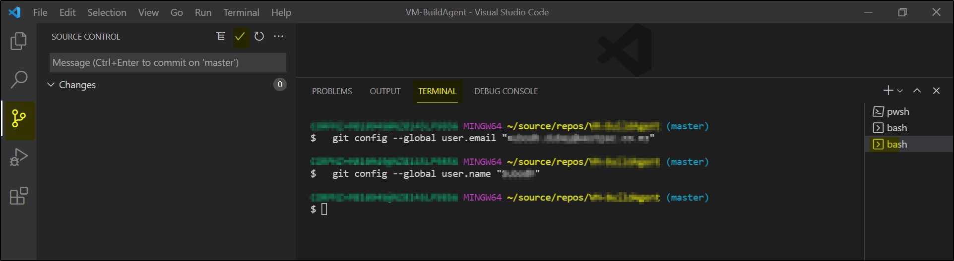 How to solve Visual Studio Code commit error “make sure you configure