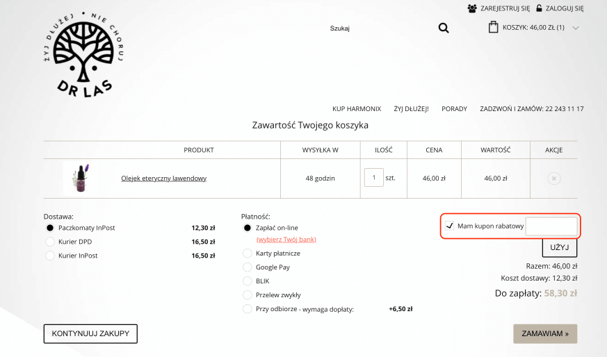 Kody rabatowe Dr Las 10 wrzesień 2024