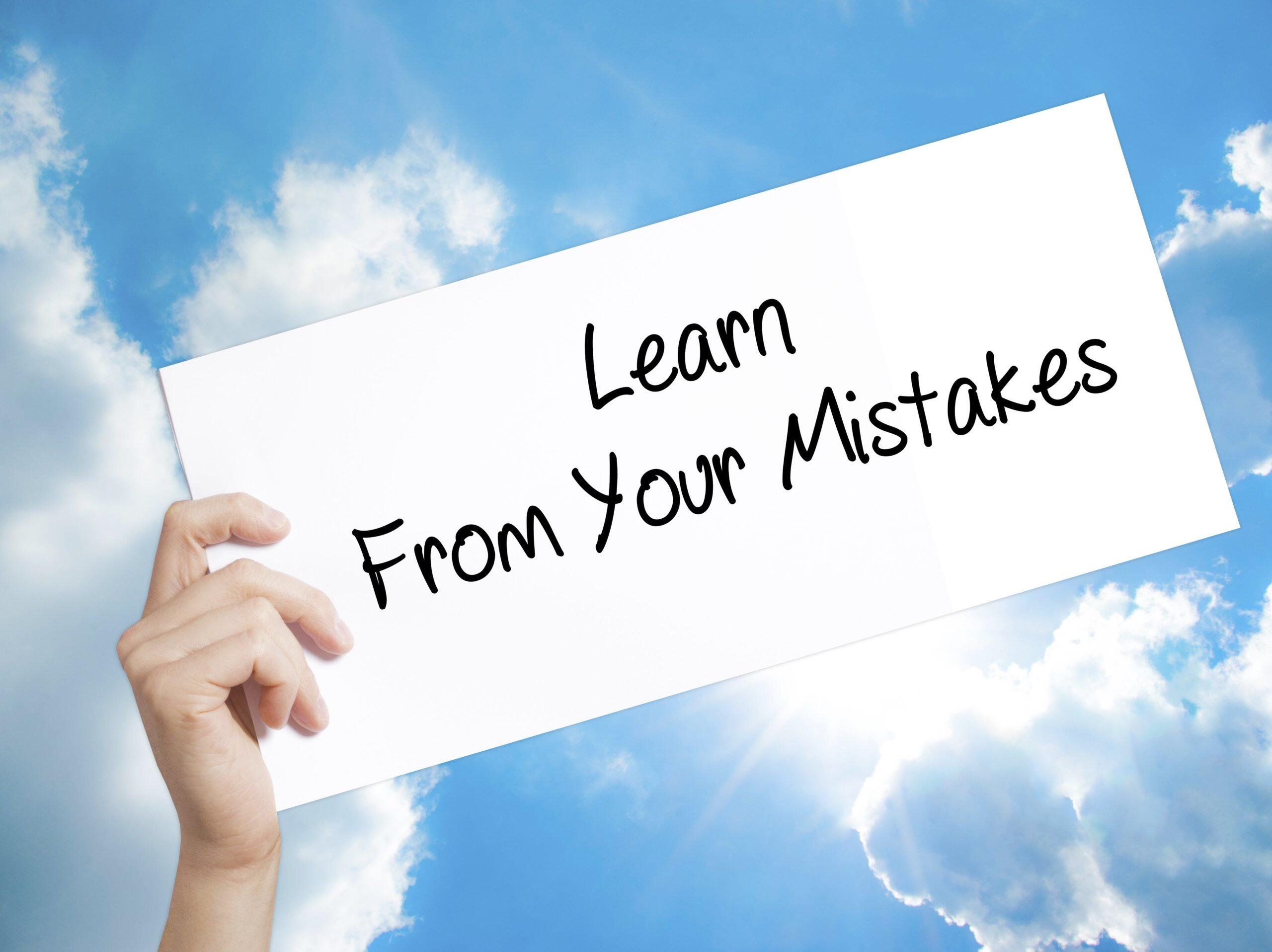 LEARN FROM YOUR MISTAKES Rabbi Pini Dunner