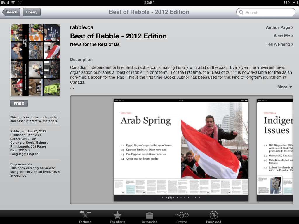rabble.ca introduces the Best of rabble ebook for iPad an innovation