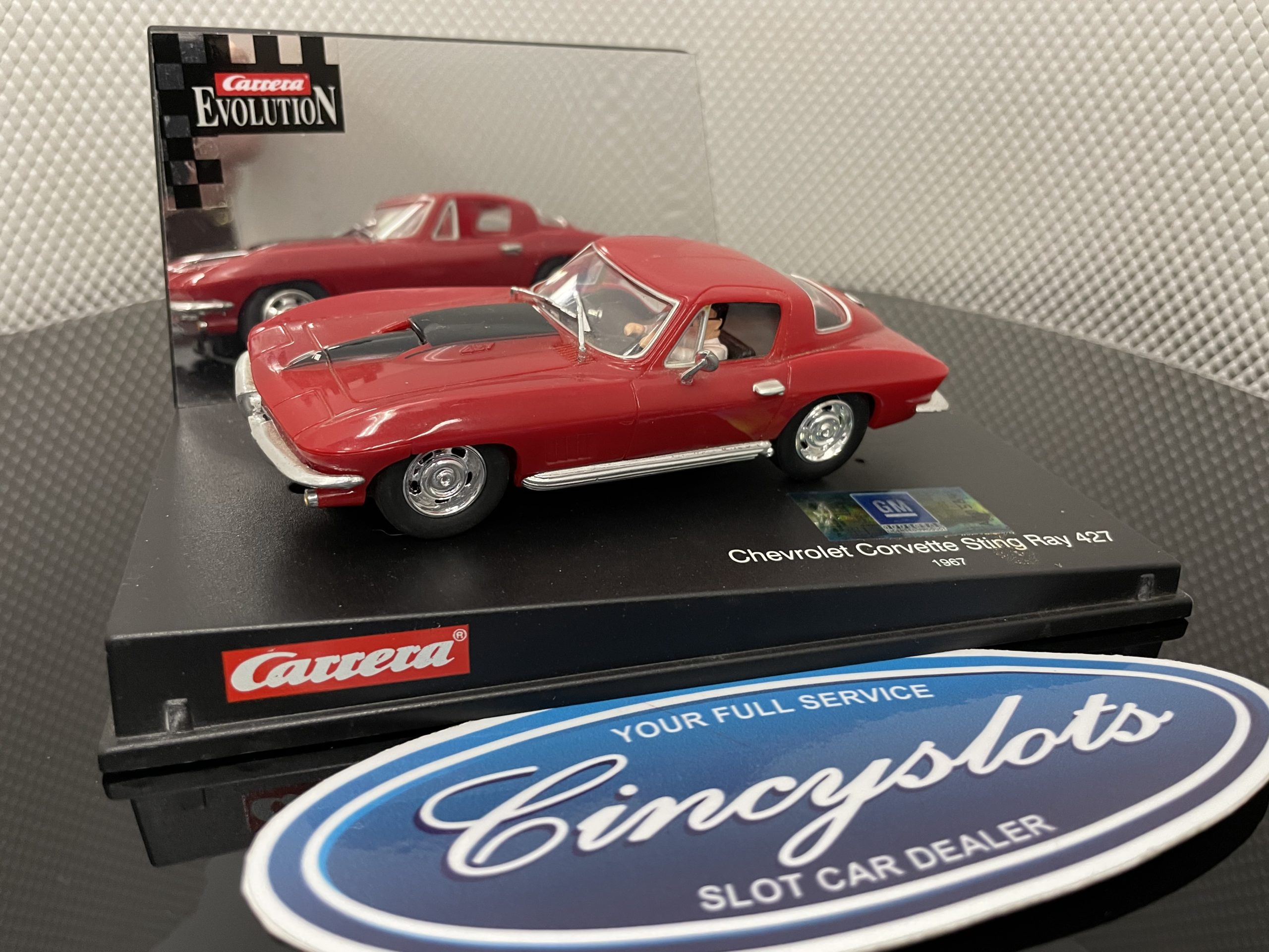 Carrera Evolution 25429 Chevy Corvette Sting Ray 427 1/32 Slot Car, Used.