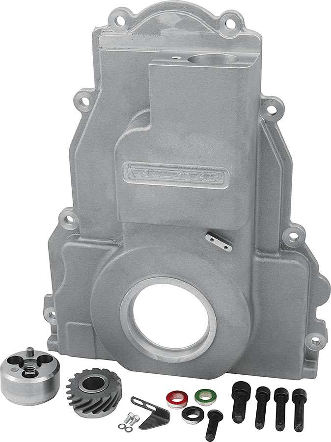 AllStar Timing Cover, Conversion, 1 Piece, Aluminum, Natural, Small