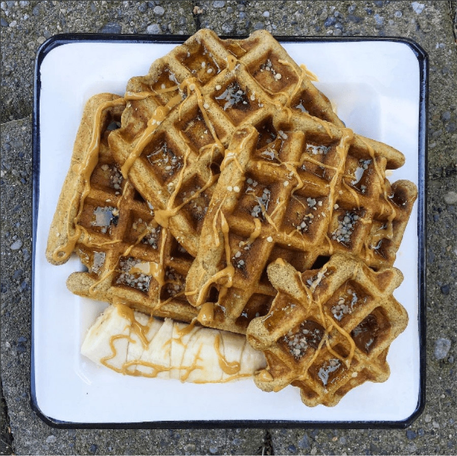 Peanut Butter Banana Chocolate Chip Protein Waffles Rachael's Good Eats