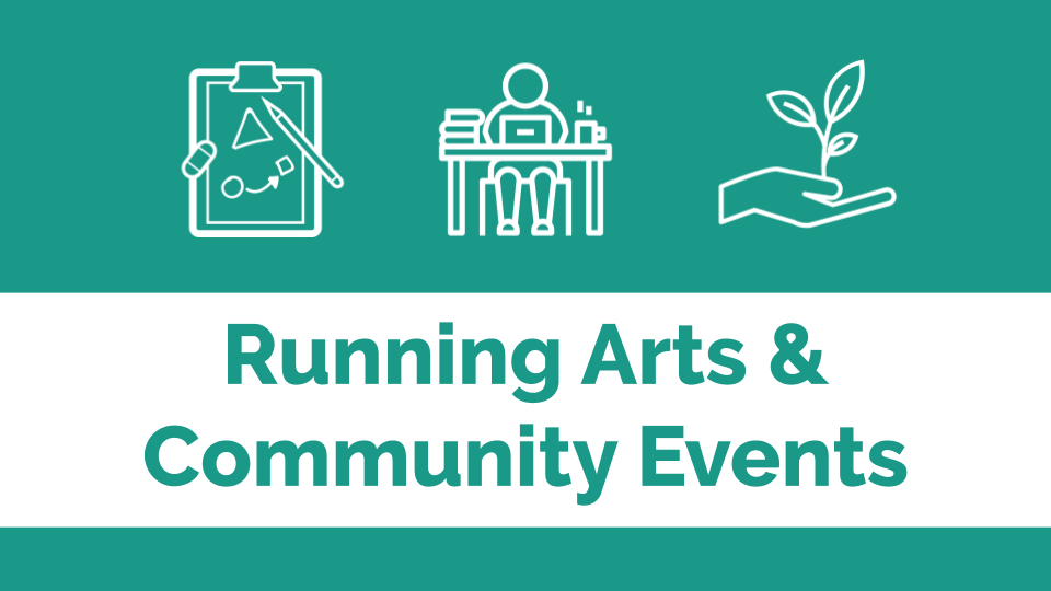 Running arts & community events banner image