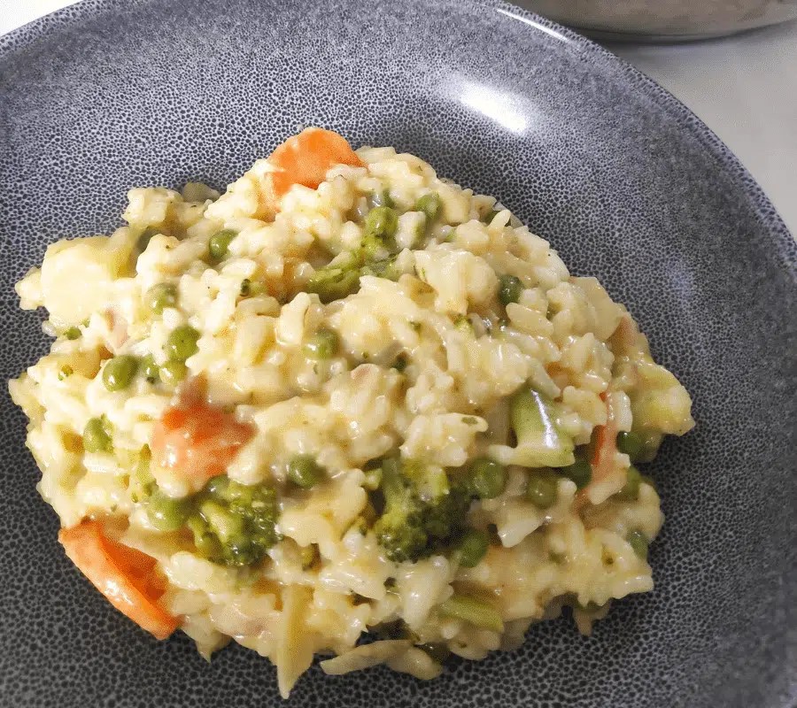 Easy Creamy Veggie Risotto Using Frozen Veg